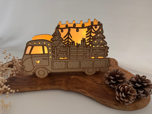 Weihnachtsvan Ballonlicht aus Holz