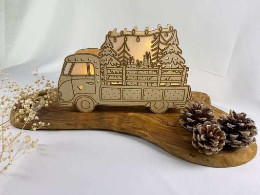 Weihnachtsvan Ballonlicht aus Holz